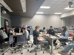 students playing poker at event night